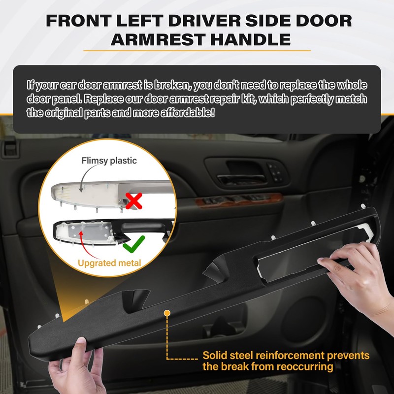 80994 Front Driver Side Door Armrest Handle Compatible with 2010-2014