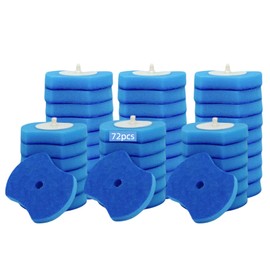 Saraudy 72 Count Toilet Brush Refill Pads, Toilet Brush Refill, Only Compatible with Saraudy Disposable Toilet Brush, Toilet Scrubber Refills, Brush Head Replacement (Blue)