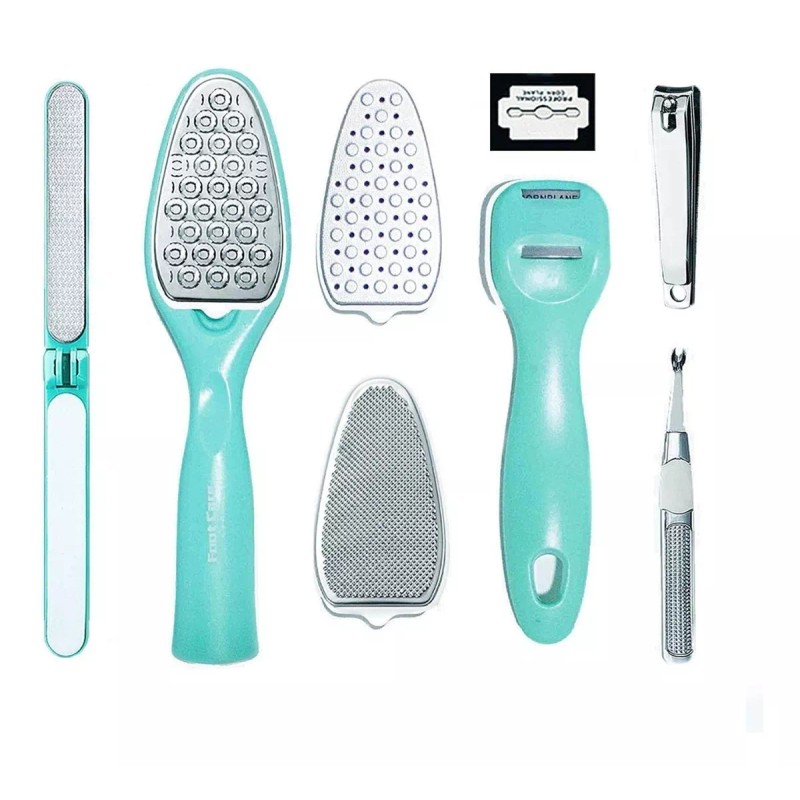 C8-JC Kit Pedicure Profesional Lima, Cortauñas, Corta Callos 8pz