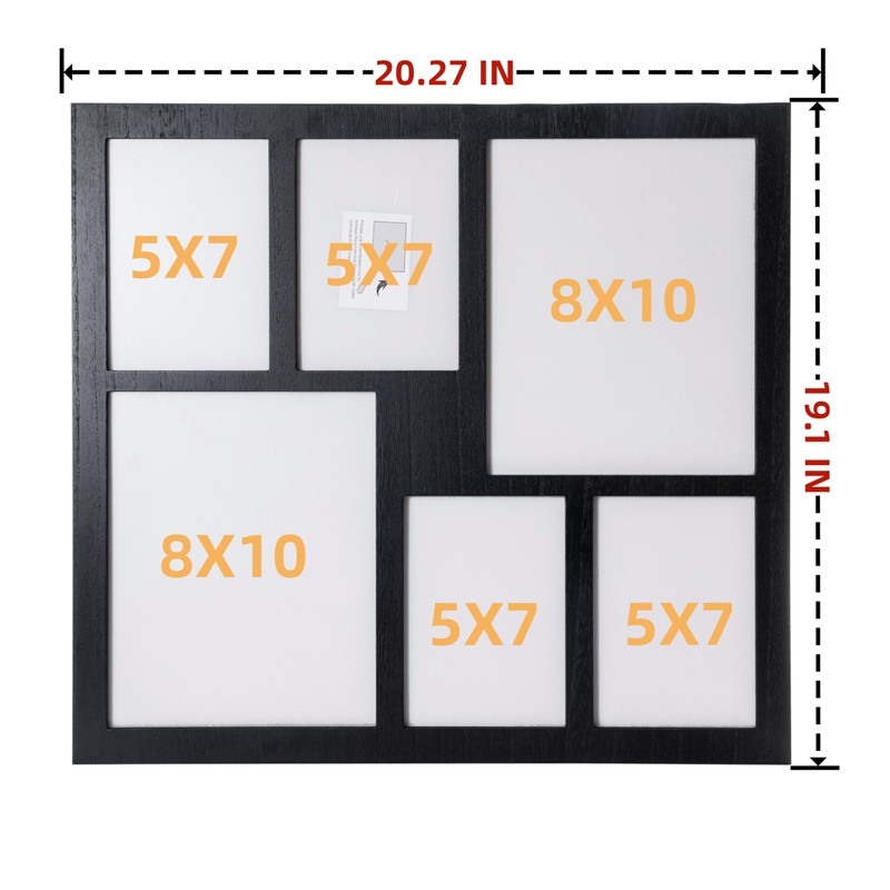 MONT PLEASANT Collage Picture Frame 5x7 and 8x10 Photos -Large