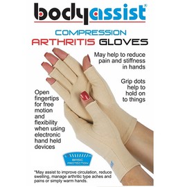 BodyAssist Compression Arthritis Gloves (Beige Small)
