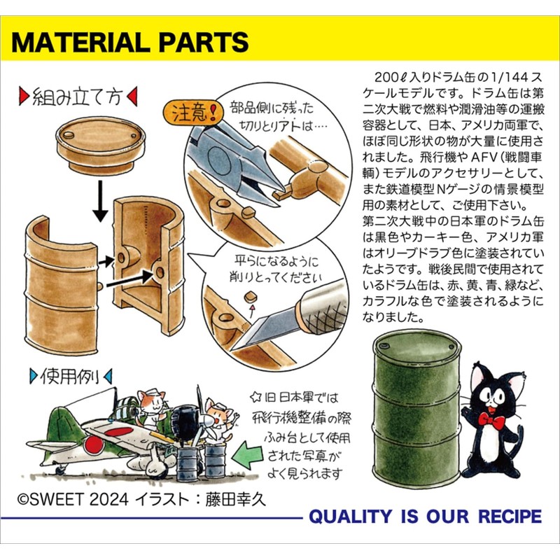 Sweet 1/144 Drum Set (Japan/USA), 32 Pieces, Plastic Model 14-P001
