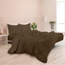 ROYALE Chocolate Duvet Cover King Size - 3 Piece Bedding Comforter Covers - Button Closure - 1 King Duvet Covers 104x90 inches and 2 Pillow Shams - No Comforter Included