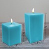 Girimax Turquoise Blue Square Ribbed Flameless Candles with Remote, Flickering