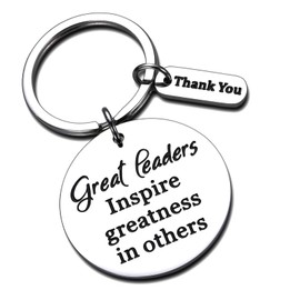 HOKIAMCN Keychain,“Great leaders inspire greatness in others,Thank You Funny Gifts for Boss Leader Female Male Birthday Gifts for Boss 13th 16th 18th 21st Birthday Gifts for Boys Birthday Presents.