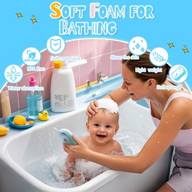 Baby & Kids Bath Sponge Set - 3 PCS Cartoon Loofah with Cute Animal Designs (Bear/Dog/Cat), Ultra-Soft Exfoliating Sponge for Sensitive Skin, Gentle Bath Accessories for Women & Toddlers