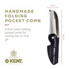 KENT Kent 87T Graphite Handmade Folding Pocket Comb for Men,
