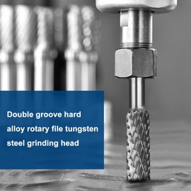 VGOL 1Pc 6mm x 16mm x 60mm Carbide Die Grinder Bits 6mm Shank 16mm Tip Cylinder Shape Rotary Carbide Burr Tool for Wood Soft Metal Polishing Carving