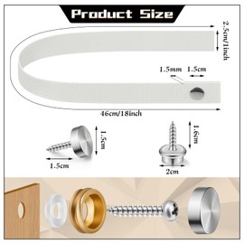 2 Pcs RV Door Straps with 4 Pcs Button Snap 18 Inch Camper RV Sliding Door Strap with Snap Boat Ladder Strap Long Security Straps for RV Pocket Door Boat Ladder Secure, White