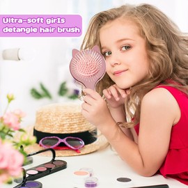 Children's Hair Brush, Children's Hair Brush with Topsy Tail Hair Tools, Children's Brush, Girls, Cute Children's Brush, Travel Hair Brush, Children Detangling Brush, Children for Girls (5 Pieces)