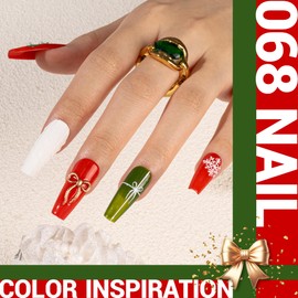 MelodySusie Thick Red Gel Nail Polish,0.5fl oz Bright Red Color Nails Soak Off UV LED Neon Red Gel Polish Nail Art Manicure Salon DIY Nail Design Decoration at Home Gift for Women-068