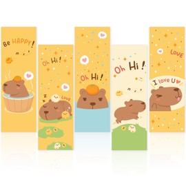 30 Pieces Capybara Themed Bookmarks Set, Fun Page Markers with 5 Fun Designs for Reading, Study Use and Gifting, Teens and Students Classroom Rewards Prizes, Party Favors Use, Gifts for Book Lovers