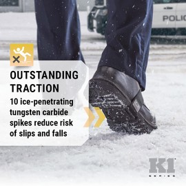 K1 Mid-Sole Ice Cleats - Rotatable Traction Aids for Shoes/Boots - Indoor/Outdoor, Climbing, Driving - High Profile - Black