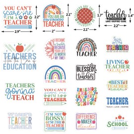 Teacher Stickers Vinyl Waterproof Teacher Appreciation Gifts for Water Bottle Laptop Party Favor Back to School Supplies 100Pcs