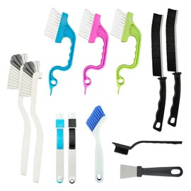 12 Pcs Crevice Cleaning Brush, Crevice Cleaning Tool, Cleaning Brush, Window Groove Cleaning Brush, Cleaning Tools, Small Brushes for Cleaning, Shutter Door Window Track Kitchen Cleaning Brushes Kit