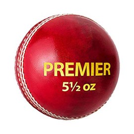 DSC Premier Leather Cricket Ball (Red)| Water Proofed Leather Ball | Suitable for Practice Game | Tournament Game | Cork