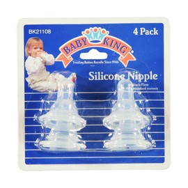 Baby King 4-pack Silicone Nipples - One Color, One Size