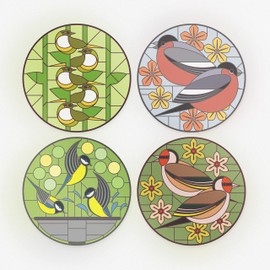 I Like Birds Static Cling Window Stickers for Glass - Garden Birds - 4 Pack - Stained Glass Window Stickers