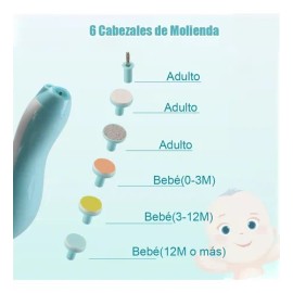 MOYAC Lima De Uñas Bebe, 6 Cabeza Molienda Y 1 Cortauñas Niños
