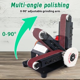 Jadeshay 3-In-1 Mini Belt Sander, 250W Multi-Function Bench Grinder, Electric Sanding Machine Knife Sharpener for Woodworking, Metal & More