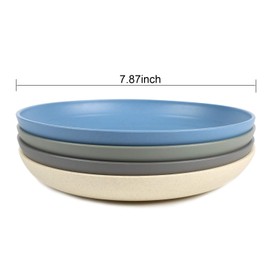 shopwithgreen - Platos reutilizables para niños, para acampar al aire última intervensión, para cocina, recámara, bebé, alimentación para niños, apto para microondas, lavaplatos, ligero irrompible, 7.8 pulgadas, 4 unidades