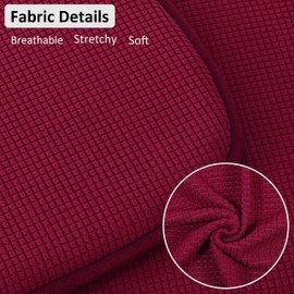 Shinnwa Windsor Chair Cushions 6 Pack, Non Slip Chair Pads for Dining Room, Farmhouse Kitchen Seat Cushion, Set of 6, 17 x 15.5 inches, Burgundy