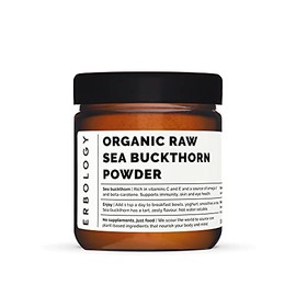 100% Organic Sea Buckthorn Powder 35g - Seeds Removed, More Concentrated - Rich in Omega-7, Vitamin C and Beta-carotene - Straight from Farm - Raw, Vegan and Gluten-Free - Non-GMO - Recyclable Glass Jar