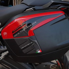 Resin Bike Motorcycle 3D Stickers Compatible with Ducati Multistrada 950 2018-2020. Side Bags Protections from Impact and Scratches. Complete Resin Stickers Kit - Made in Italy