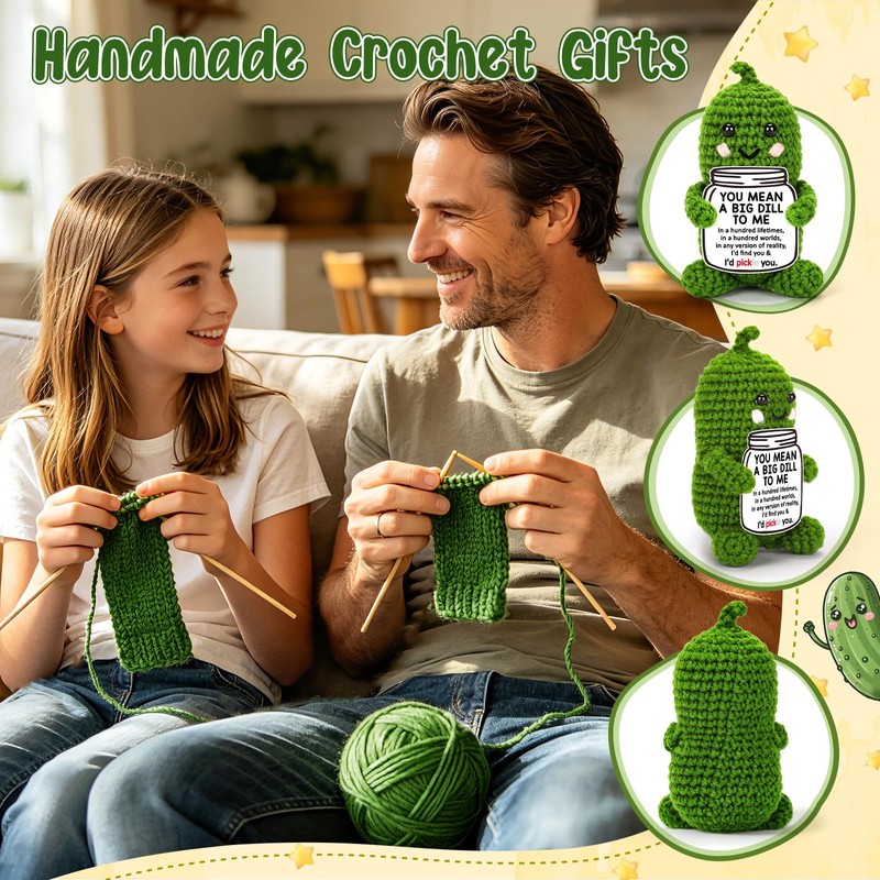 Positive Crochet Pickle Birthday Gifts for Men Women Best Friends