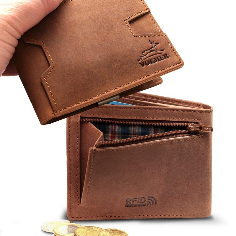 Fa.Volmer ® Genuine Leather Wallet with Money Clip / Dollar