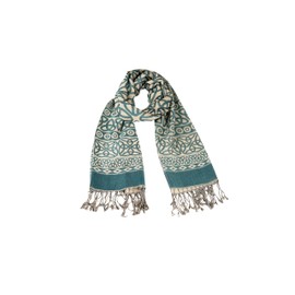 Briomhar Celtic Scarf for Women - Celtic Trinity Knot Scottish Gifts for Ladies (Teal)
