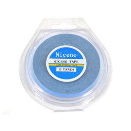 Cinta de soporte frontal de encaje para pelucas, Toupee, piezas de pelo y extensiones de cabello, 12 yardas (color azul)