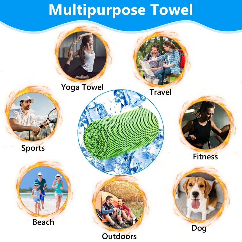 SZELAM [4 Pack] Cooling Towel (40”x 12”) Sweat Towel, Cool Rags Neck,