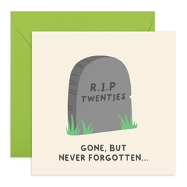 Funny 30th Birthday Card – RIP Twenties – Humorous Milestone Card Turning Thirty for Him, Her, Friends, Bestie, BFF, Brother, Sister, Cousin - Comes with Fun Stickers