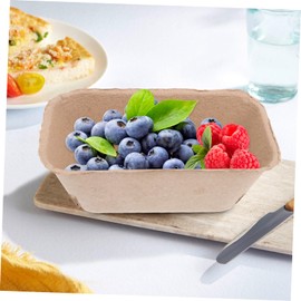 AUTSUPPL Pack of 20 Cardboard Berry Baskets Made of Pulp Fibre, Fruit Vegetable Containers for Household, Ventilated Fruit Boxes for Strawberries, Blueberries and Raspberries, Practical Snack