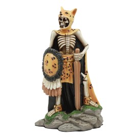 Gifts & Decor Ebros Day of The Dead Aztec Elite Jaguar Warrior Statue 6.75" Tall Mesoamerica Tezcatlipoca God Jaguar Warrior Skeleton Knight Figurine