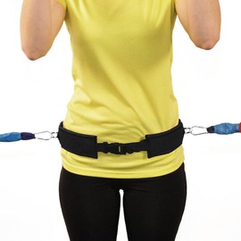 Dual Use Padded Belt- Adjustable Padded Belt with D-Ring on each side to Attach Resistance Bungee or Towline.