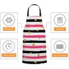 Smooffly Black Pink Striped Apron Adjustable Bib Chef Aprons Cooking
