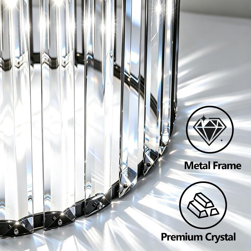 Onwecen Black Pendant Light, Modern Crystal Pendant Lights, Kitchen Island