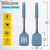 2 Pack Spatulas, Solid & Slotted Silicone Spatula Set, Stainless