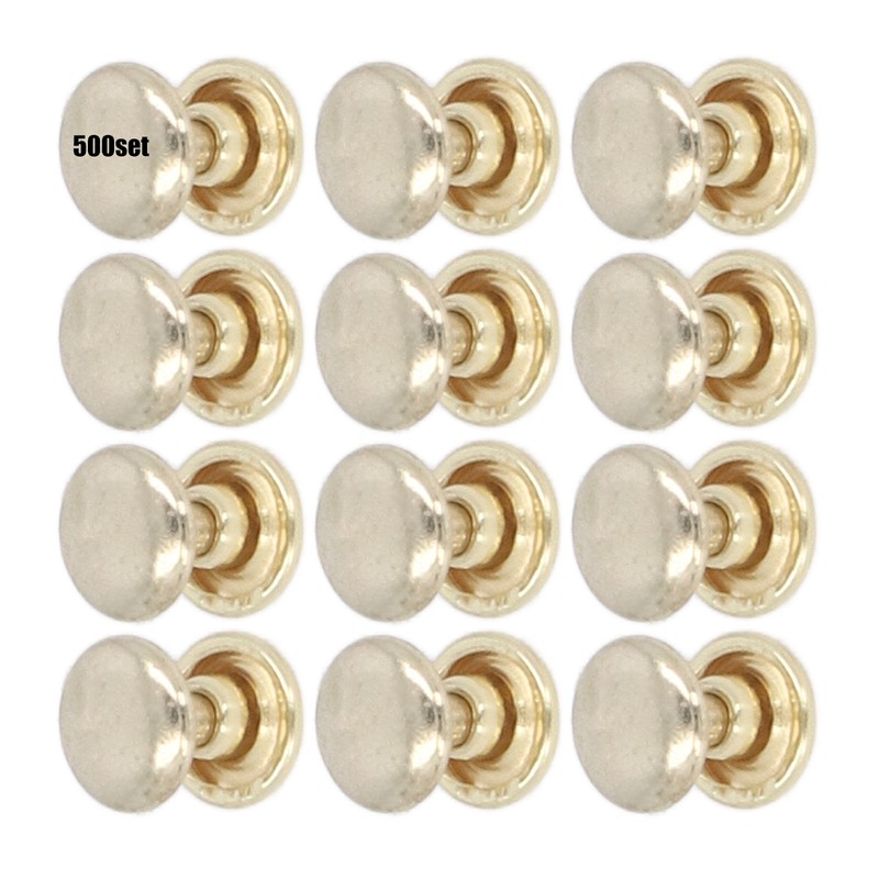 500set Metal Studs Rivets 8mm DIY Iron Double Flat Uniform