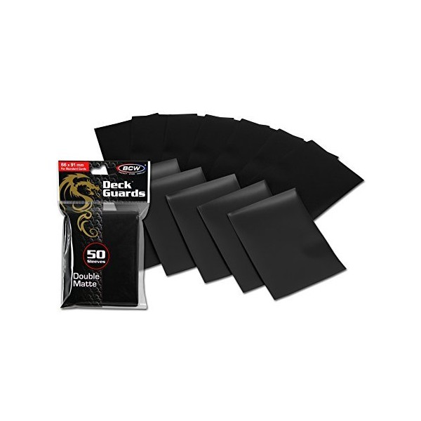1500 Black Double Matte Deck Guard Card Sleeves - Ultra Protectors - MTG - YU-GI-OH! by BCW
