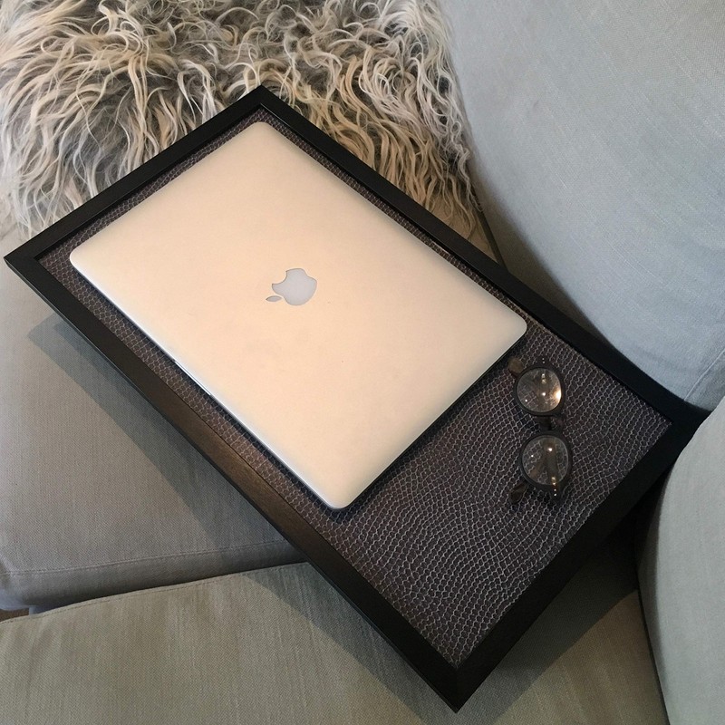 BLACK LAPTOP TRAY: Bean Bag Cushioned Laptop Desk, Padded TV