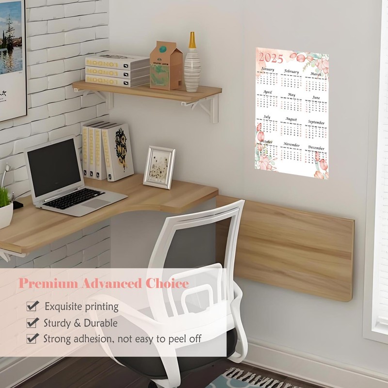 4 Pack 2025 Calendar Stickers Watercolor 12 Monthly Planner Date