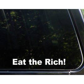 Sign Depot Eat The Rich - 9" x 1" - Vinyl Die Cut Decal/Bumper Sticker for Windows, Cars, Trucks, Laptops, Etc.