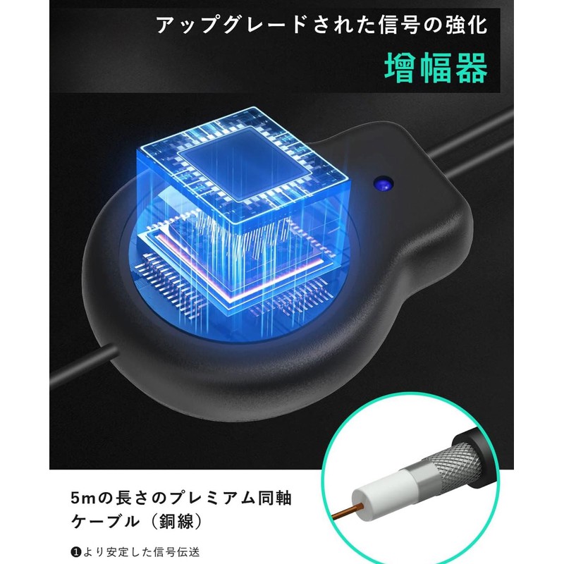 TV Antenna, Indoor Antenna, Compatible with 4K, 360 Degree Rotation,