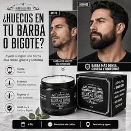 Bálsamo Activador de Crecimiento de Barba con Biotina Alta Concentración y Bergamota 20% | Estimulante para Hombres | Hace Crecer Vello Facial donde n