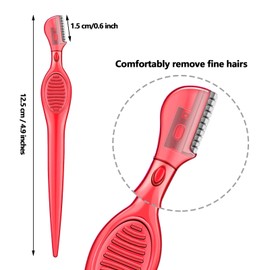 Mudder 28 Pcs Eyebrow Razor Knife Shaver Trimmer Shaver Multipurpose Exfoliating Tool Facial Hair Removal for Women Valentine Gift Giving(Red)