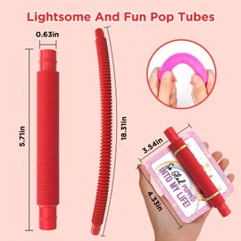 Feltom Valentines Day Gifts for Kids - 28 PCS Pop Tubes Pull Tube Valentines Cards for Kids Fidget Sensory Stress Relief Toy - Valentine Exchange Prizes for Girls Boys School Class Classroom Toys Party Favors