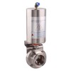 DERNORD 2 Inch Tri Clamp Sanitary Butterfly Valve, Pneumatic Actuator